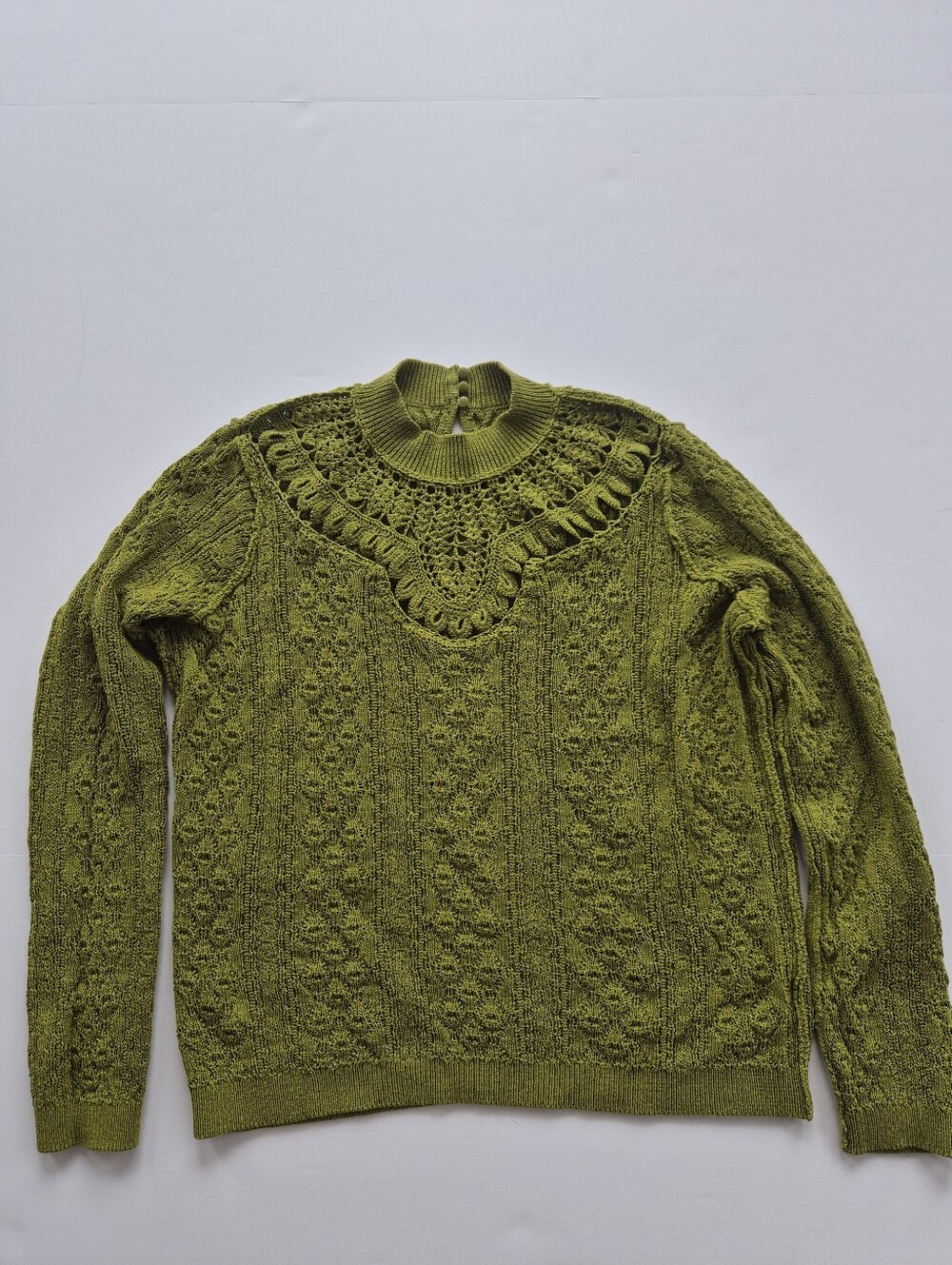 [Sezane] Alessandro Jumper in Green, Size S, Knit, Organic Cotton - Picture 8 of 13